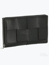 Intrecciato Zipper Around Long Wallet Black - BOTTEGA VENETA - BALAAN 2