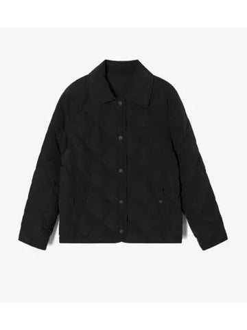 Women s Reversible Quilted Collar Jumper Black - LACOSTE - BALAAN 1