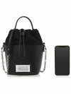 5AC Number Logo Texture Leather Bucket Bag Black - MAISON MARGIELA - BALAAN 7