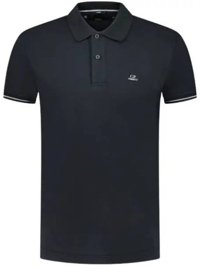 Logo Patch Polo Shirt Black - CP COMPANY - BALAAN 2