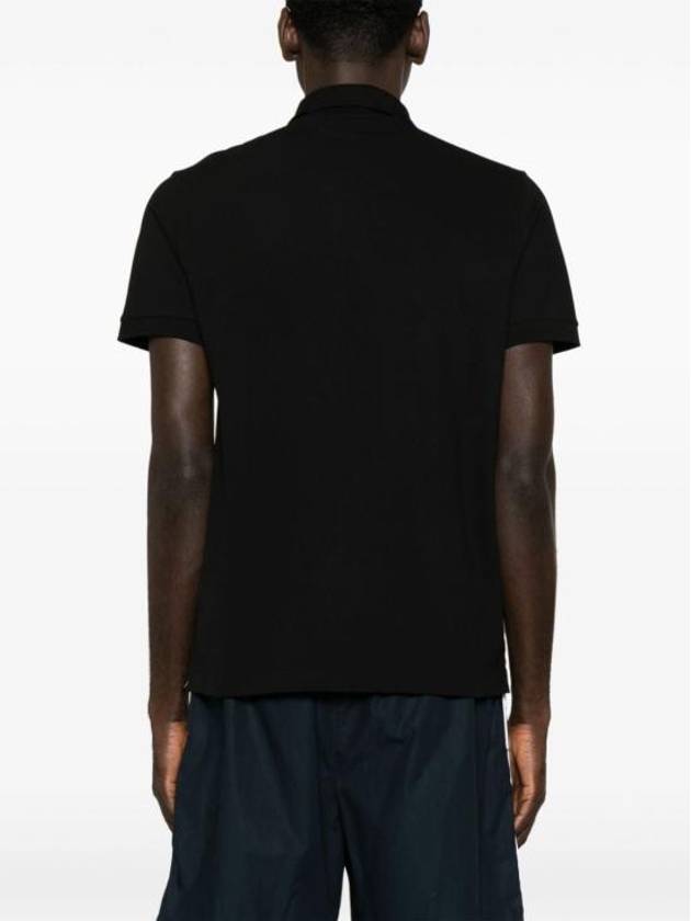 Pique Stretch Cotton Short Sleeve Polo Shirt Black - STONE ISLAND - BALAAN 4