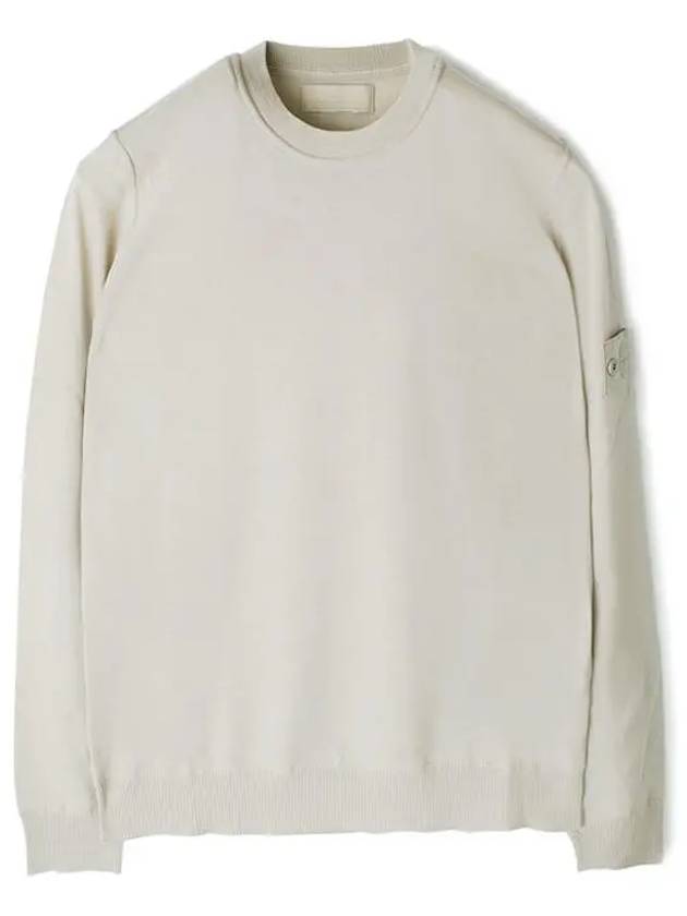 Compass Badge Knit Top Beige - STONE ISLAND - BALAAN 2