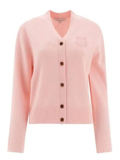 Embroidery Bold Fox Head Cardigan Light Pink - MAISON KITSUNE - BALAAN 2