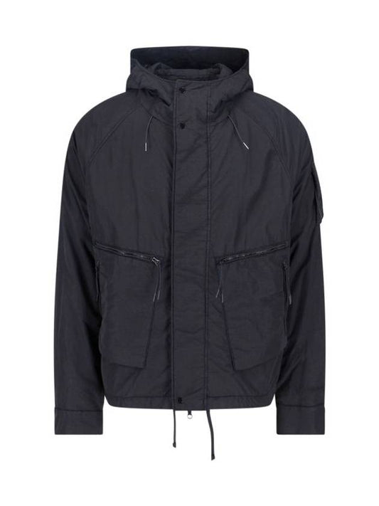 Lens Wappen Hooded Jacket Black - CP COMPANY - BALAAN 1