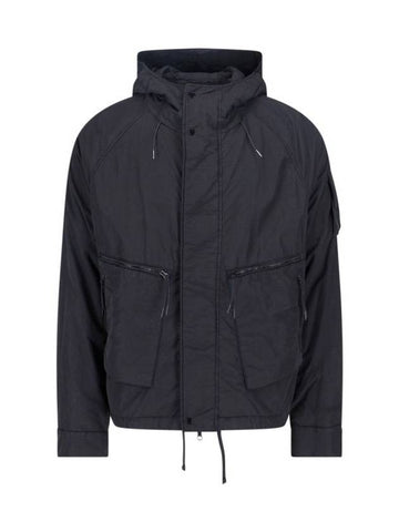 Lens Wappen Hooded Jacket Black - CP COMPANY - BALAAN 1