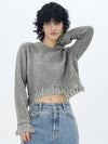 RIBBED KNIT FRINGED PULLOVER MGREY - ETCH - BALAAN 4