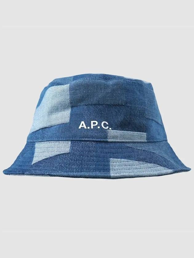 Logo Denim Bucket Hat Blue - A.P.C. - BALAAN 3