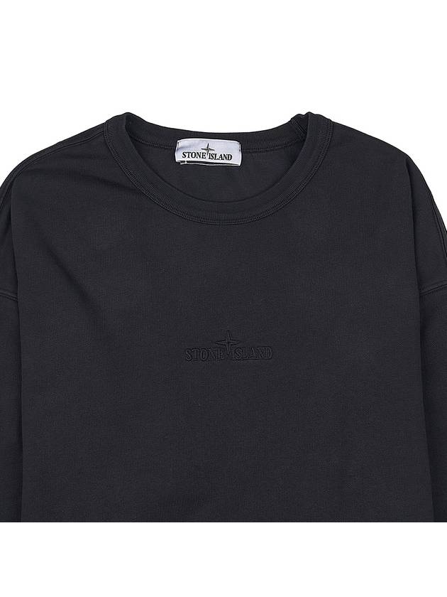 Embroidered Logo Sweatshirt Black - STONE ISLAND - BALAAN 4