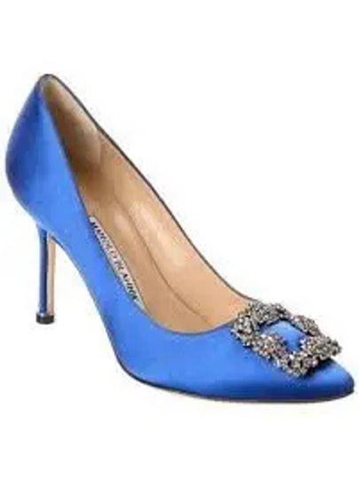 Hangissi Satin Pumps Heel Blue - MANOLO BLAHNIK - BALAAN 2