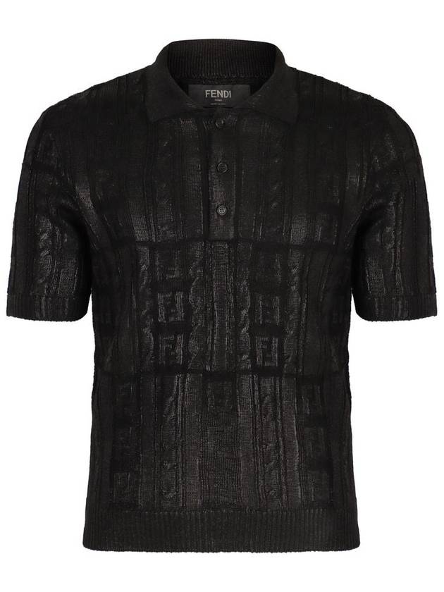 FF Motif Wool Polo Shirt Black - FENDI - BALAAN 2