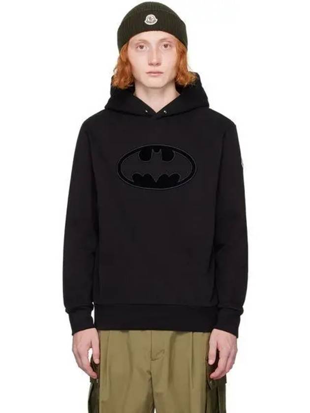 Men s Batman Patch Hooded Sweatshirt Black 8G00062 89AHE 999 1337494 - MONCLER - BALAAN 1