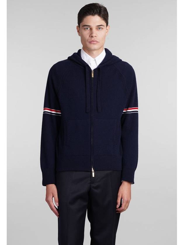 Armband Cashmere Zip-Up Hoodie Navy - THOM BROWNE - BALAAN 2