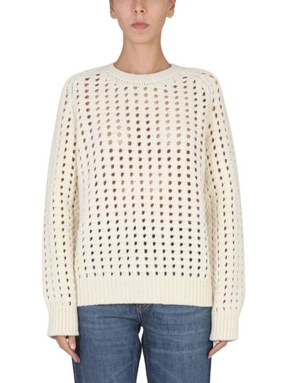 Open Mesh Sweater Knit Top Ivory - BOTTEGA VENETA - BALAAN 2