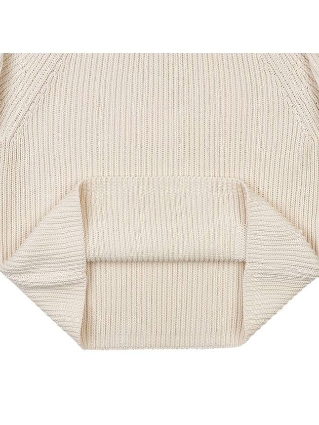 Logo Patch Wool Knit Top Beige - AMI - BALAAN 9