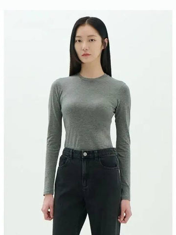 Women s Apex Cotton Long Sleeve T shirt Tiny Melange Gray Domestic Product GM0024052386103 - THEORY - BALAAN 1