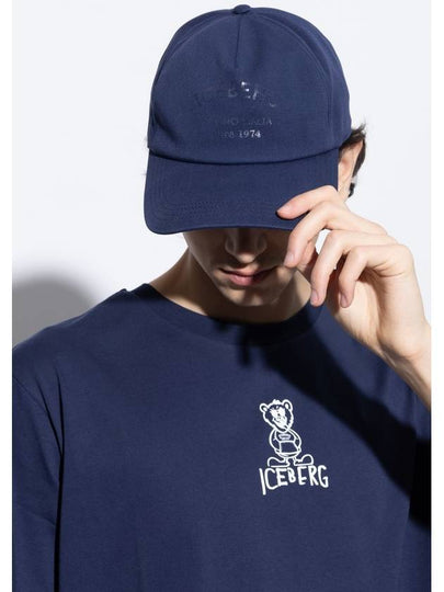 Iceberg Cap With Logo, Men's, Navy Blue - ICEBERG - BALAAN 2