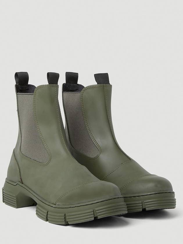 Rubber City Chelsea Boots Green - GANNI - BALAAN 1