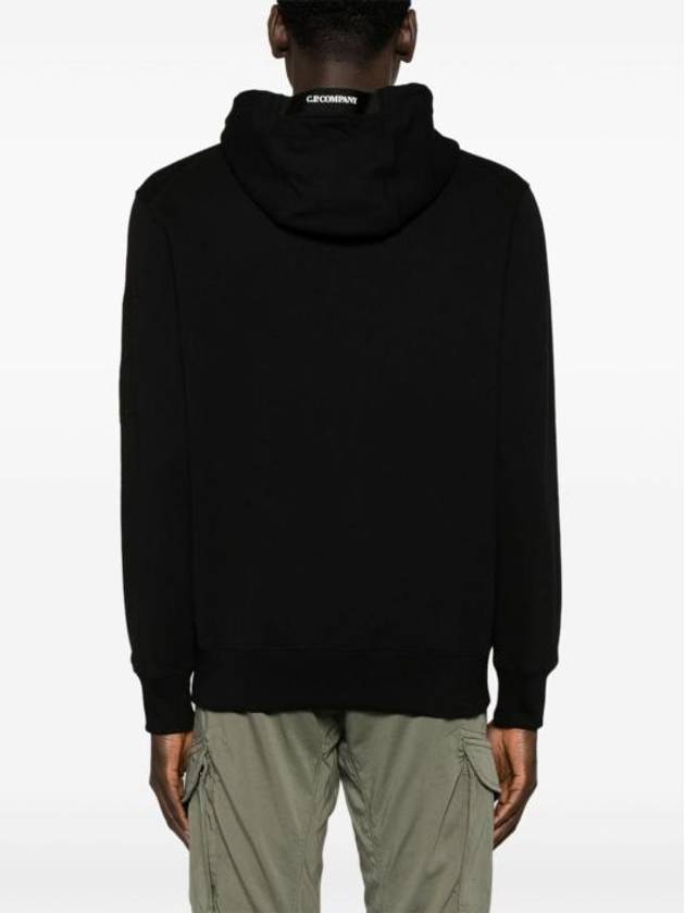 Diagonal Raised Fleece Hoodie Black - CP COMPANY - BALAAN 4