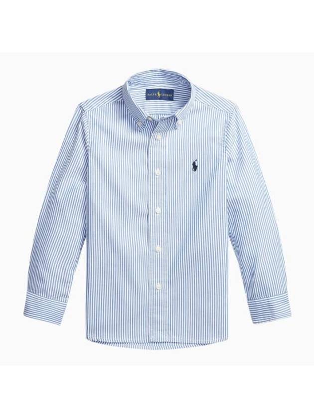 Kids Pony Striped Shirt Light Blue - POLO RALPH LAUREN - BALAAN 1