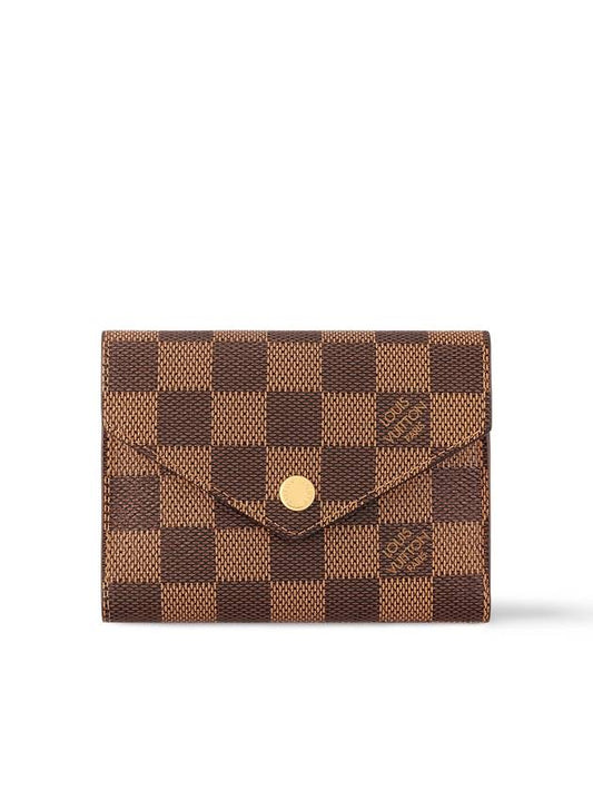 Victorine Damier Eben Half Wallet Brown Red - LOUIS VUITTON - BALAAN 2