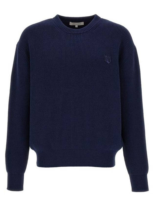 Bold Fox Head Patch Comfort Knit Top Navy - MAISON KITSUNE - BALAAN 1