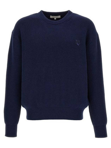 Bold Fox Head Patch Comfort Knit Top Navy - MAISON KITSUNE - BALAAN 1