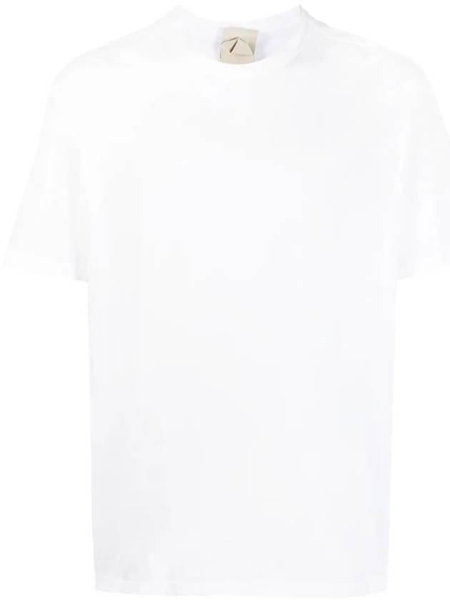 Men's Back Logo Label Cotton Short Sleeve T-Shirt White - TEN C - BALAAN 5