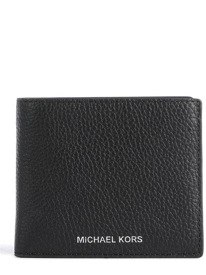 Men's Hudson Pebbled Leather Slim Half Wallet Black - MICHAEL KORS - BALAAN 2