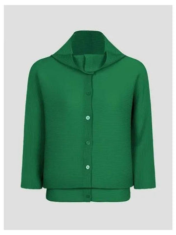 Dolman Stretch Pleats 1 Spring Fall Cardigan Virdian Green Domestic Product - ISSEY MIYAKE - BALAAN 1