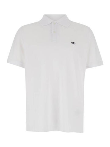 Oval D Patch Polo Shirt White - DIESEL - BALAAN 1