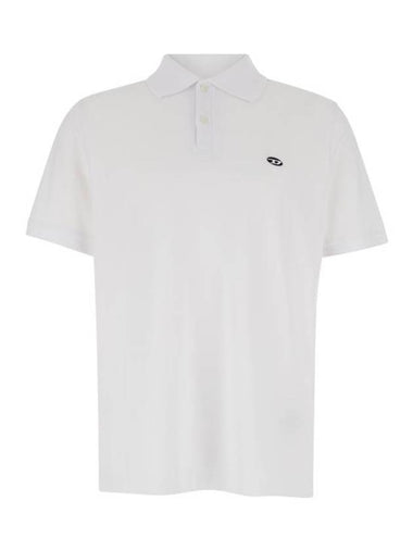 Oval D Patch Polo Shirt White - DIESEL - BALAAN 1