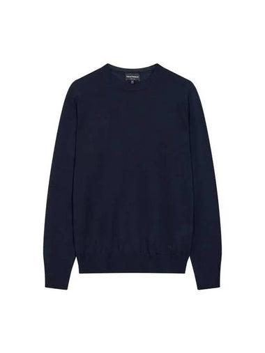 Men s long sleeve wool crew neck knit navy 271196 - EMPORIO ARMANI - BALAAN 1