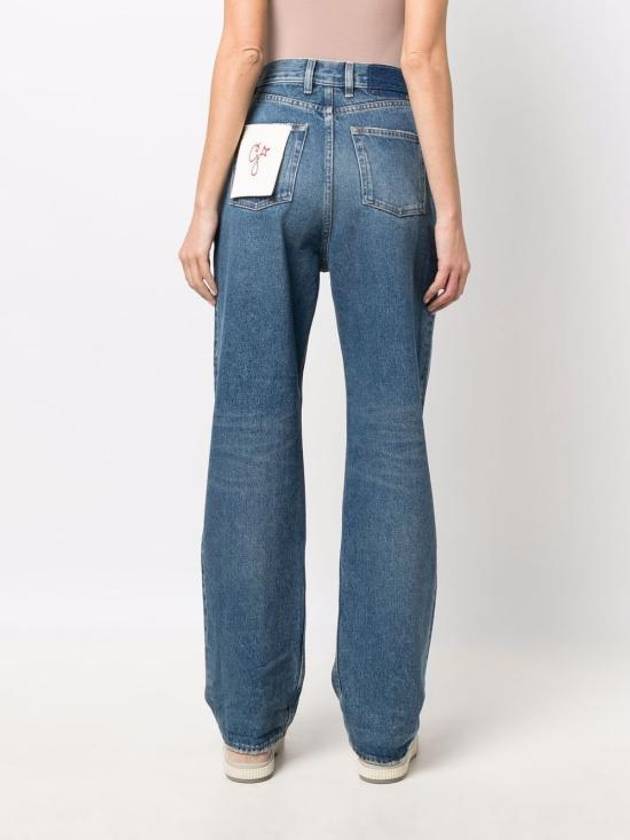 Women's Washed Wide Cotton Kim Jeans Blue - GOLDEN GOOSE - BALAAN 5