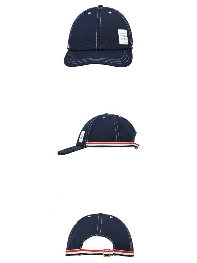 Typewriter Cloth Contrast Stitch Ball Cap Navy - THOM BROWNE - BALAAN 5