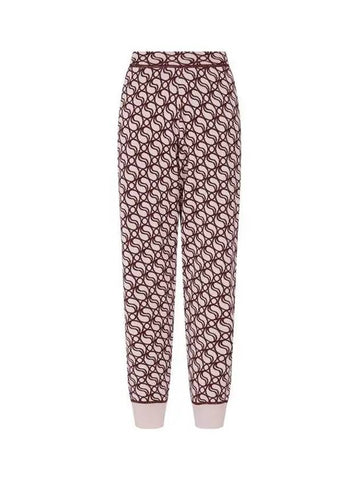 Wave pattern wool jogger pants burgundy - STELLA MCCARTNEY - BALAAN 1