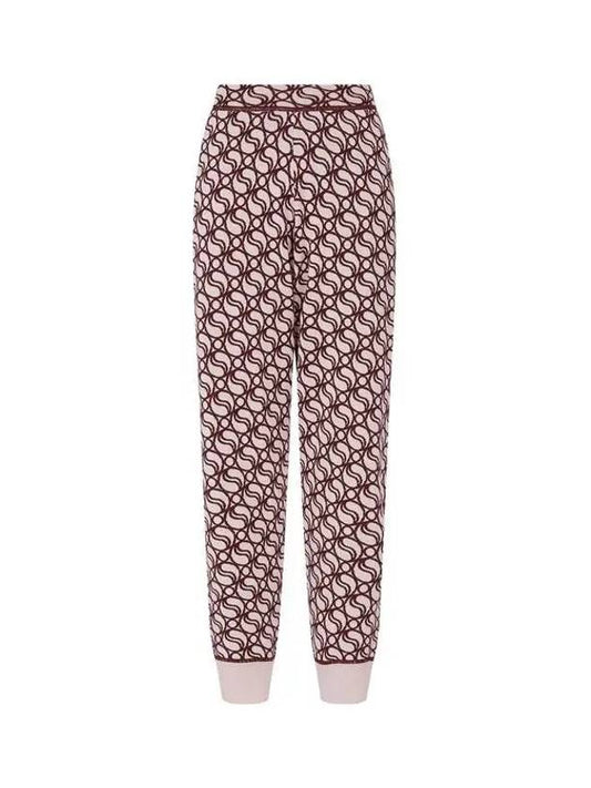 Wave pattern wool jogger pants burgundy - STELLA MCCARTNEY - BALAAN 1