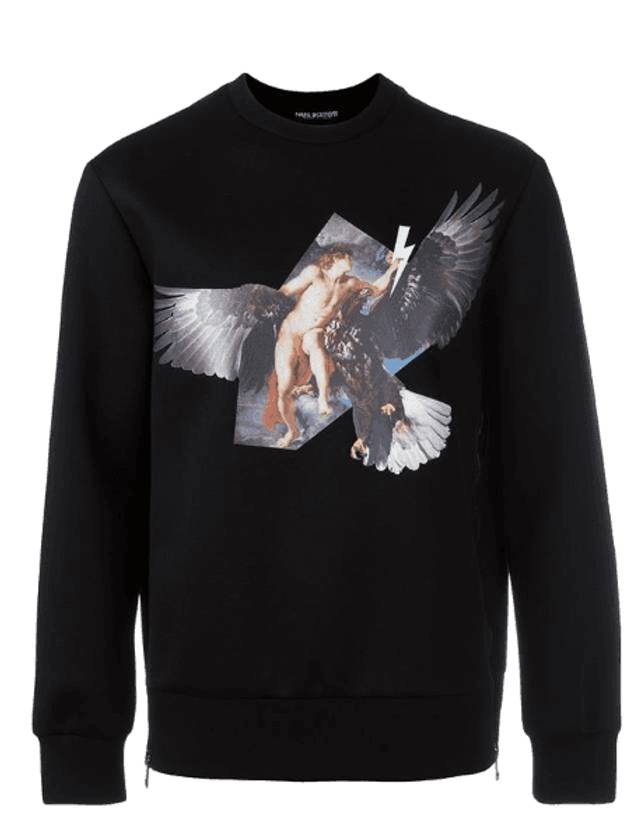 11Th Anniversary Angel Eagle Sweatshirt Black - NEIL BARRETT - BALAAN 1