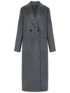 Mars double button lip pocket back slit long coat gray MARS03G - RAMUSTUDIO - BALAAN 2