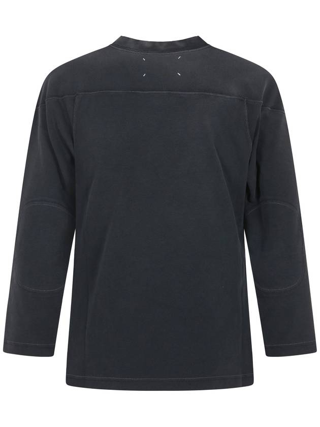 Numeric Stitch Cotton Long Sleeve T-Shirt Black - MAISON MARGIELA - BALAAN 3