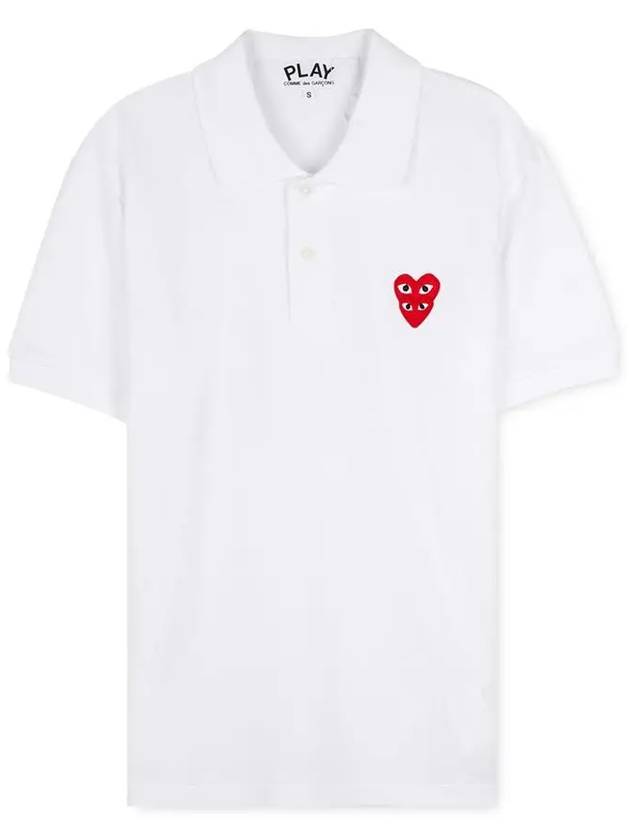 Comme des Gar ons Men s Double Heart Wappen Logo White Collar AZ T290 051 2 - COMME DES GARCONS PLAY - BALAAN 3