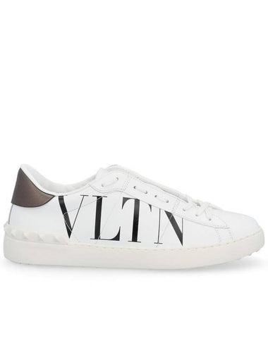 VLTN Logo Open Low-Top Sneakers White - VALENTINO - BALAAN 1