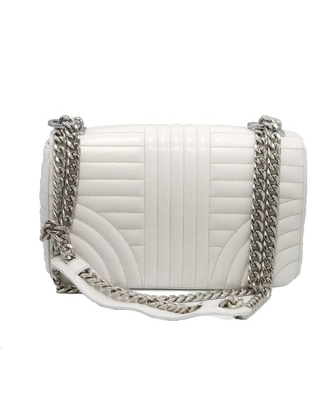 Prada 1BD108 PERVINCA White Nappa Silver Diagram Medium Chain Shoulder Bag - PRADA - BALAAN 4