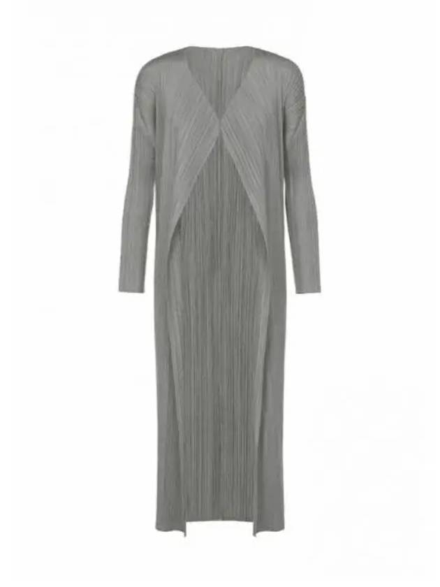 Pleated Long Cardigan Grey - ISSEY MIYAKE - BALAAN 2