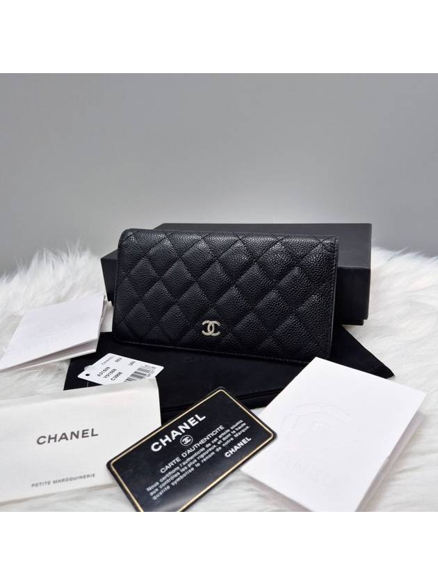 Caviar flap long wallet black - CHANEL - BALAAN 2