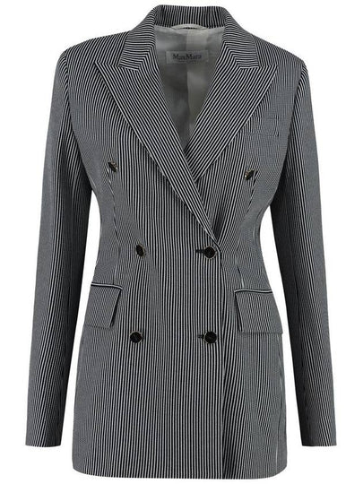 Paste Pinstripe Stretch Jersey Blazer Jacket Ultramarine - MAX MARA - BALAAN 2