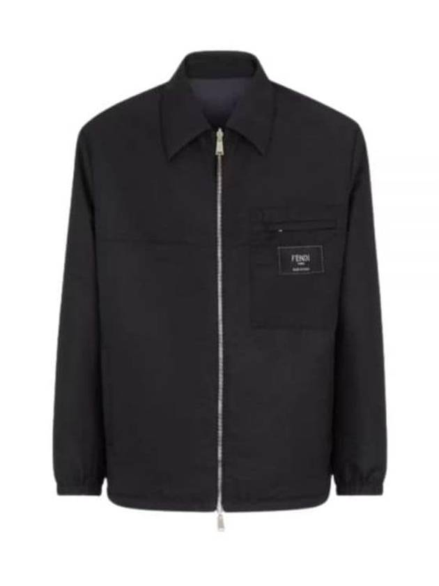 Nylon Reversible Zip-Up Jacket Black - FENDI - BALAAN 2