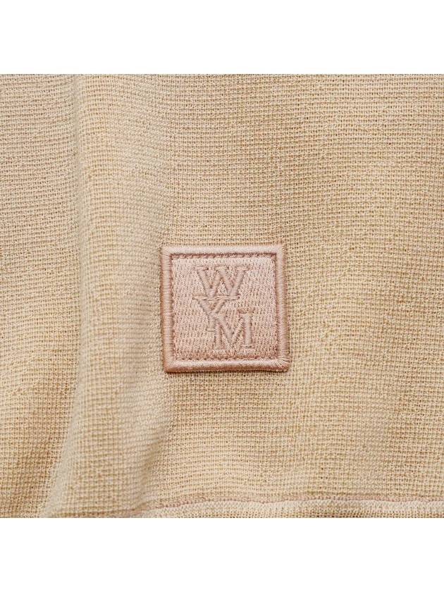 Men's Leather Patch Crew Neck Wool Sweat Knit Beige W231KN03502E - WOOYOUNGMI - BALAAN 3