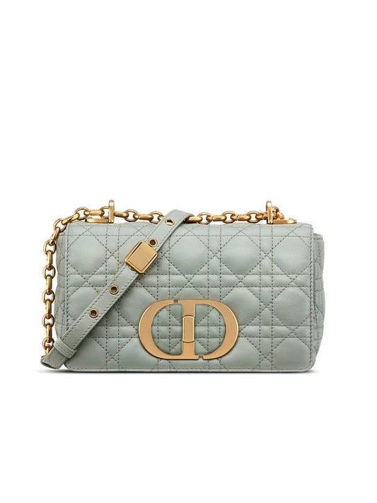 Supple Cannage Small Calfskin Caro Shoulder Bag Grey - DIOR - BALAAN 1