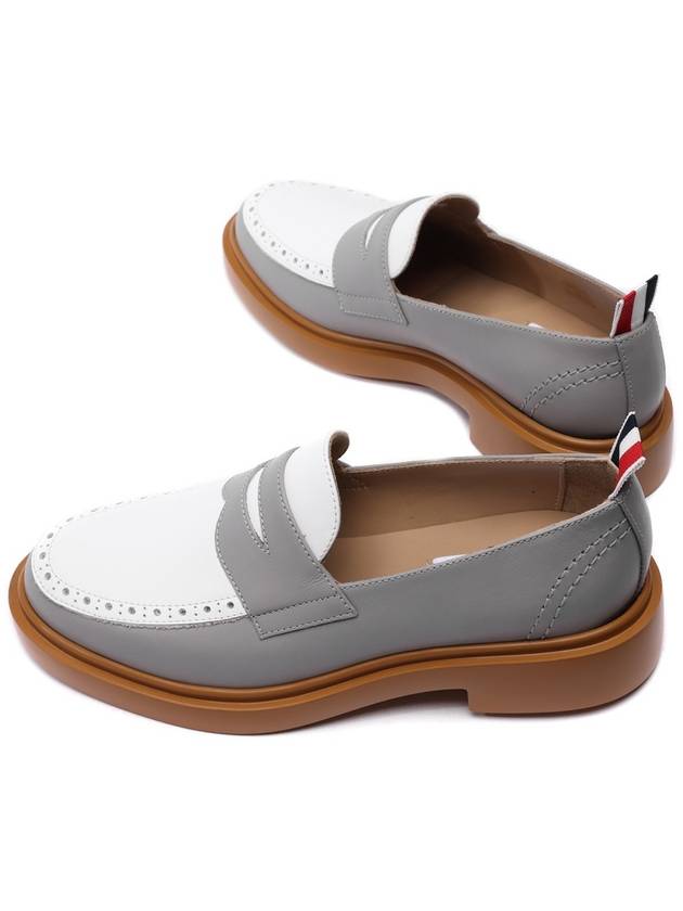 Vitello Calf Leather Penny Loafer Grey - THOM BROWNE - BALAAN 7