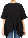 Women's Wrap Short Sleeve TShirt FSHT RIB 000 BLACK - BASERANGE - BALAAN 6